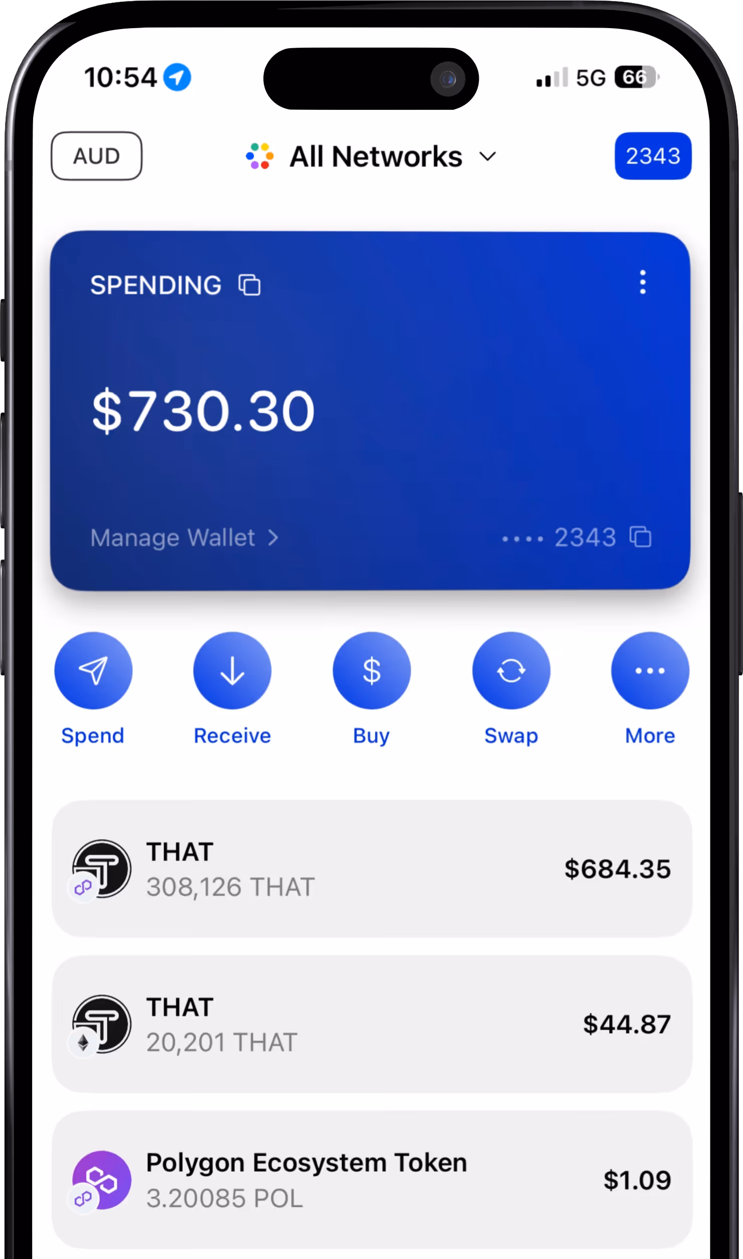 The THAT wallet app